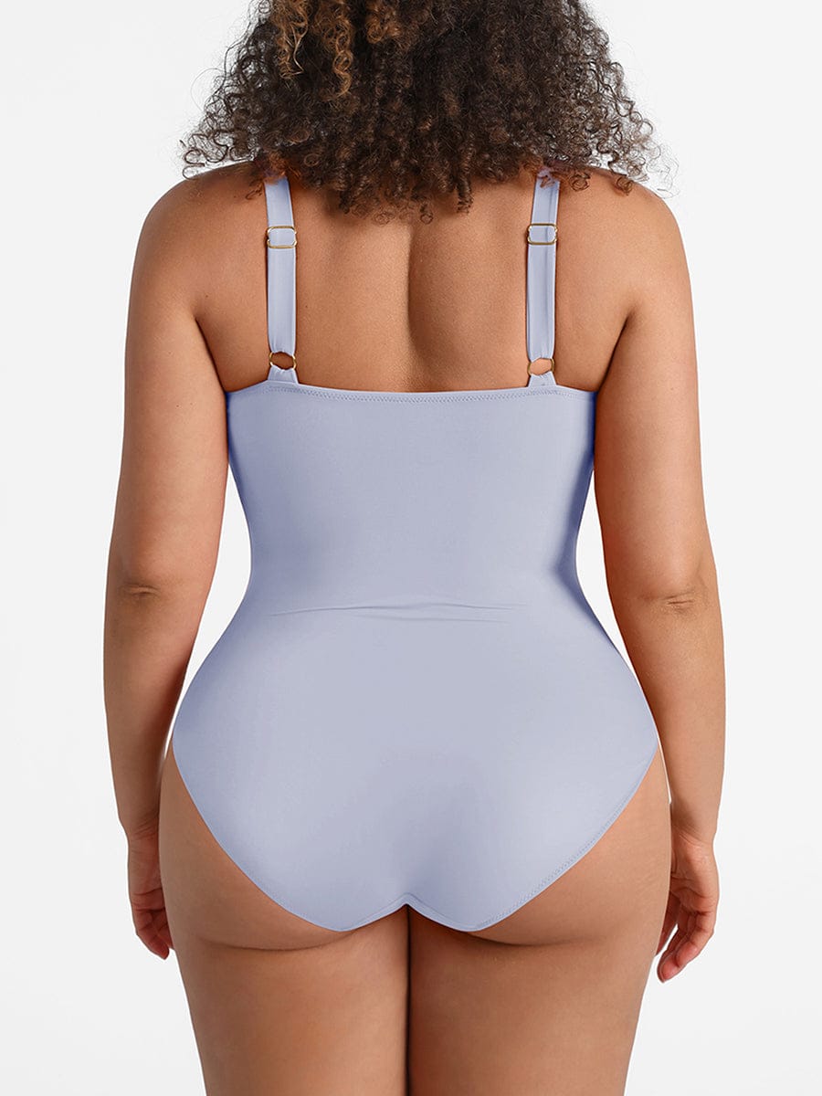 Waist Shaping Ruched One Piece Swimsuit - Eco Mesh Lining & Pads