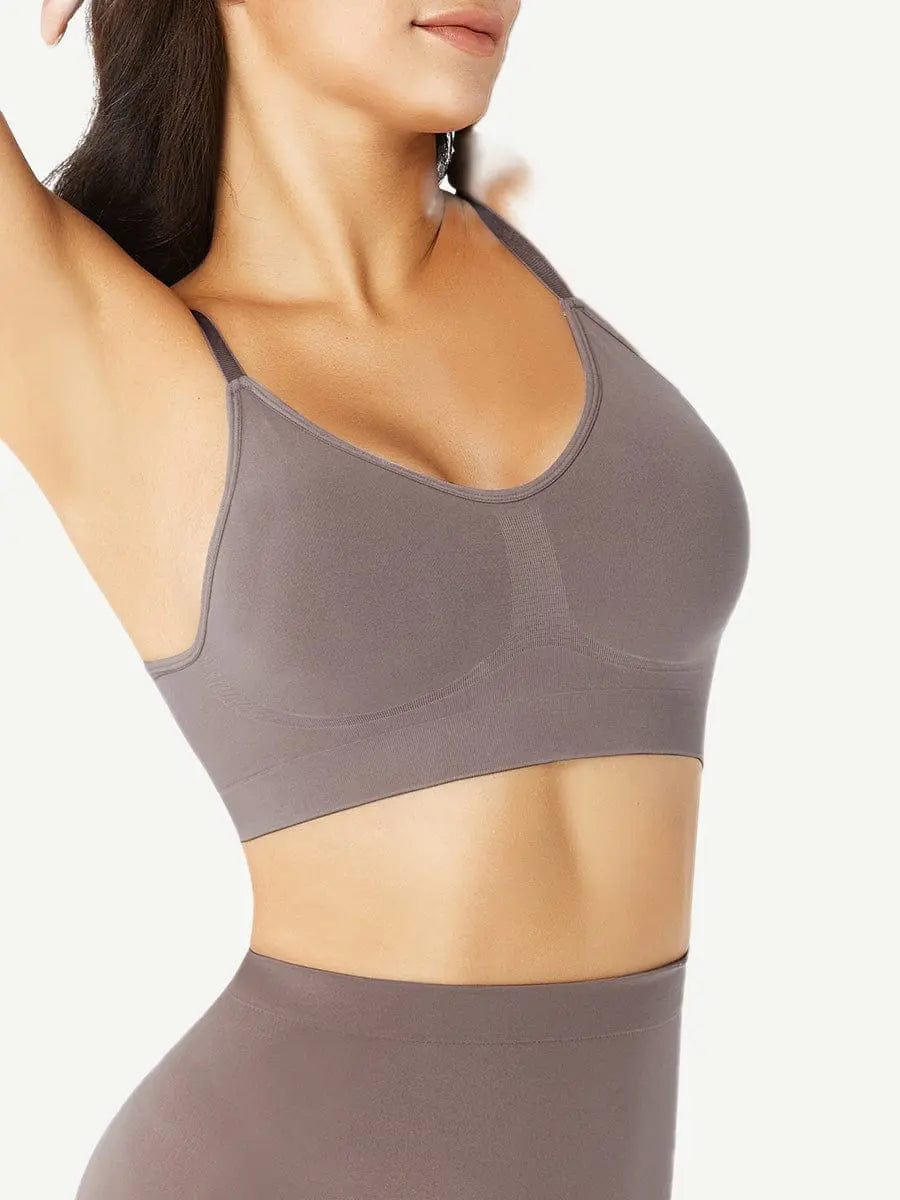 powersculpt® Padded Push Up Shaper Bra with Adjustable Straps & shorts set luxxshapers