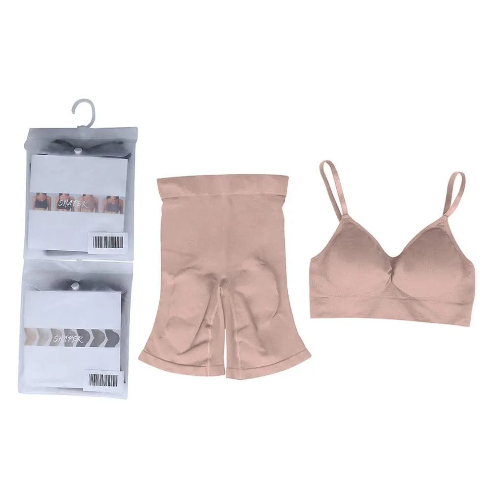 powersculpt® Padded Push Up Shaper Bra with Adjustable Straps & shorts set luxxshapers