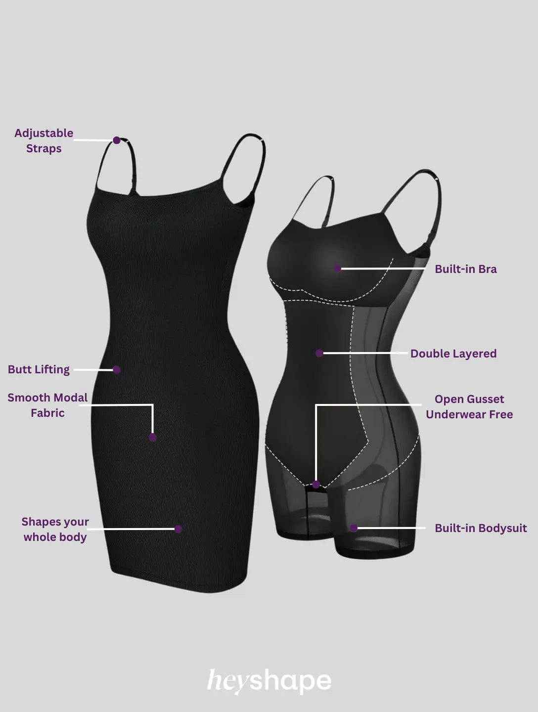 Shapewear Slip Mini Dress luxxshapers