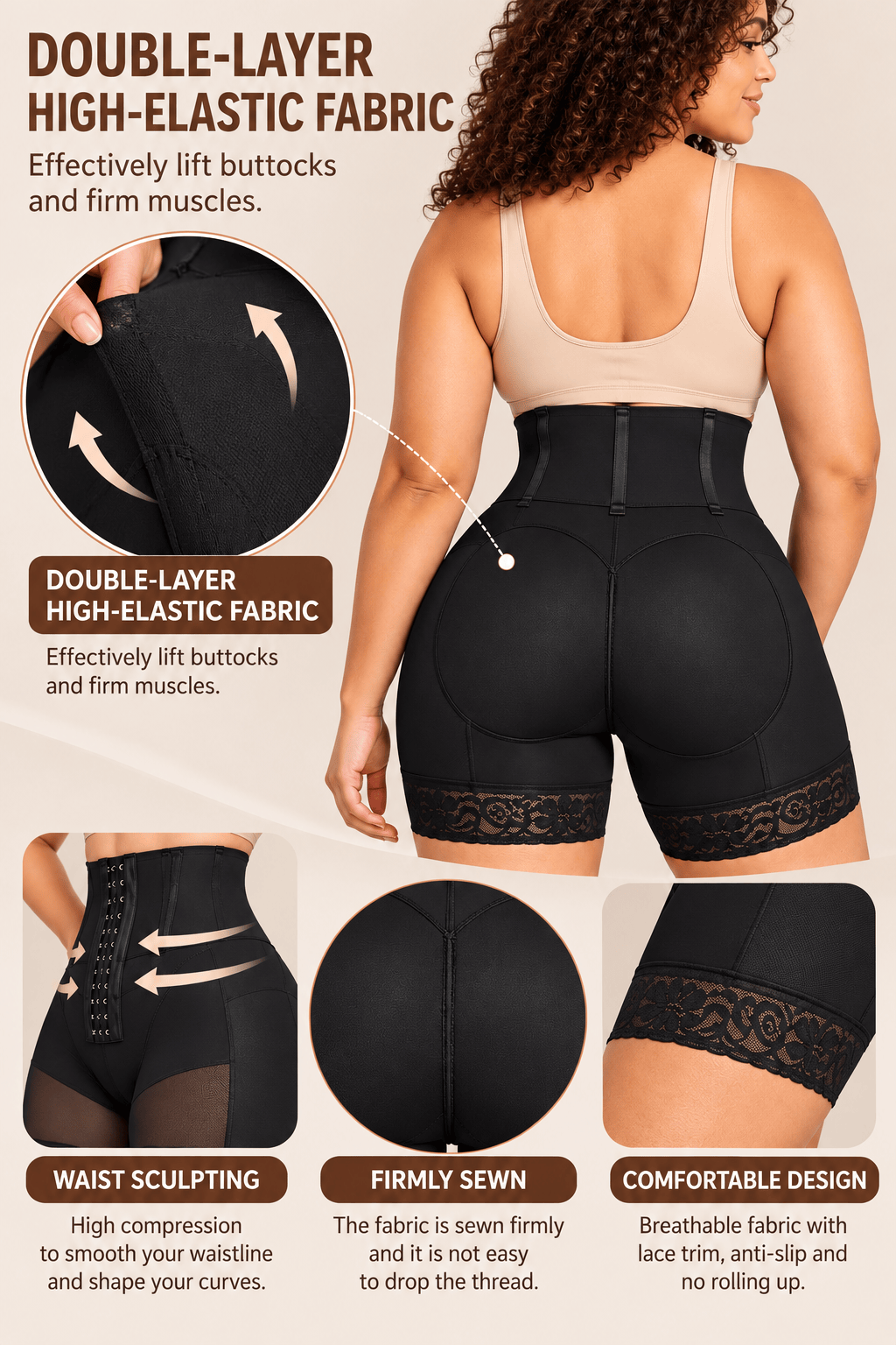 Luxxslim® 9-Boned Sculpt High Waist Tummy Control Shapewear Shorts