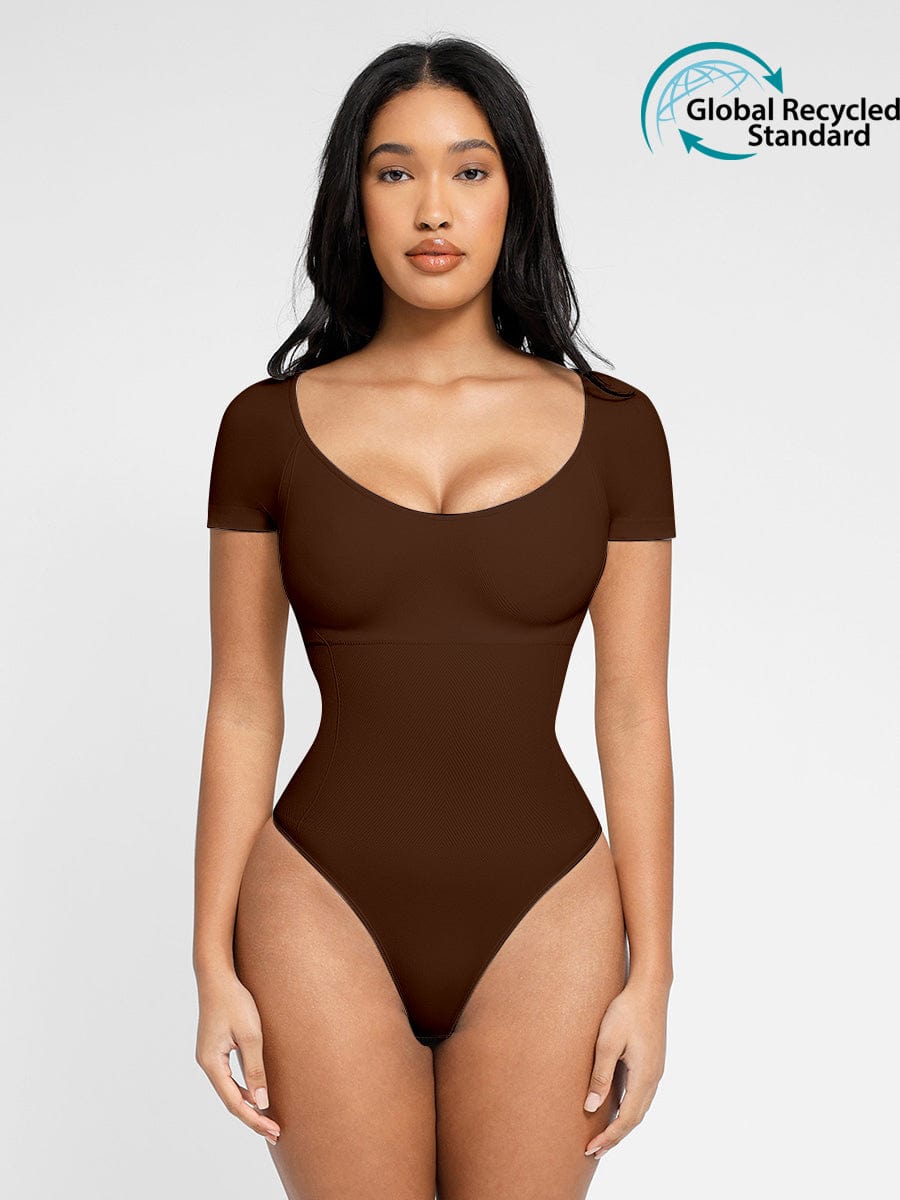 Seamless Shapewear Bodysuit | Square Neck Chest Support & Tummy Control