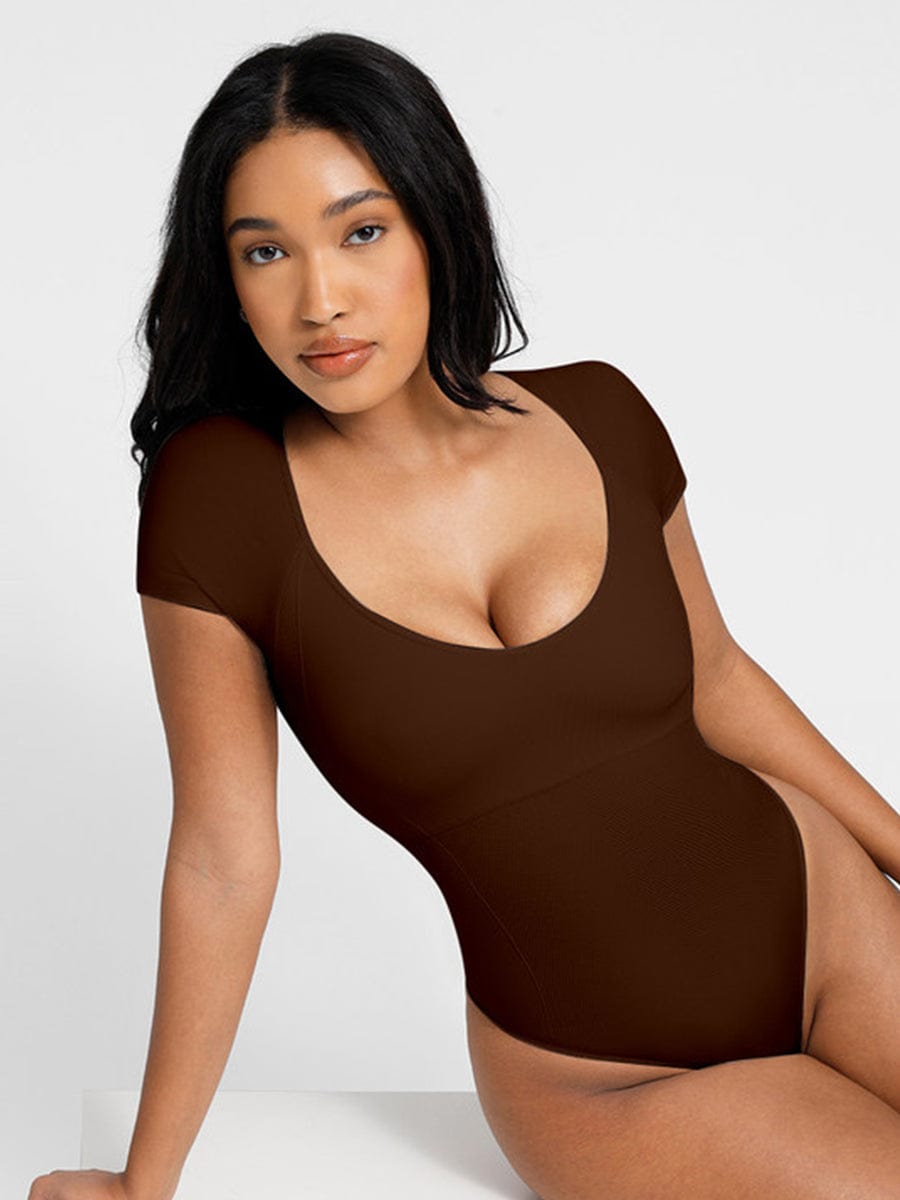 Seamless Shapewear Bodysuit | Square Neck Chest Support & Tummy Control
