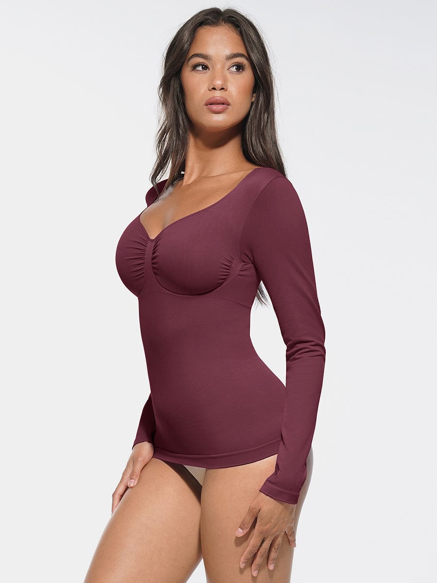 Seamless Diamond Neck Shaping Top | Bust Support & Tummy Control – Luxx Shapers