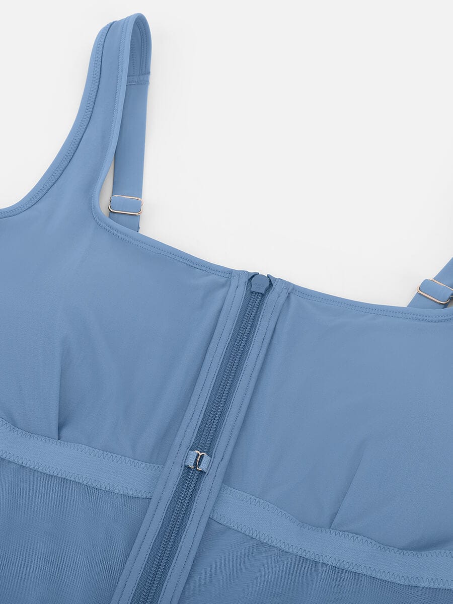 Waist Shaping Tummy Control One Piece Swimsuit with Panty Lining