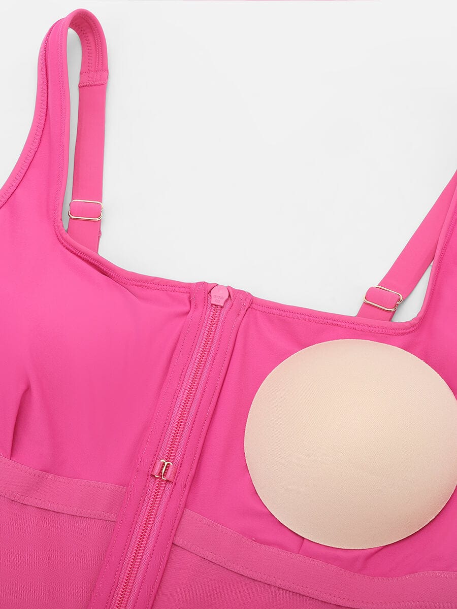 Waist Shaping Tummy Control One Piece Swimsuit with Panty Lining