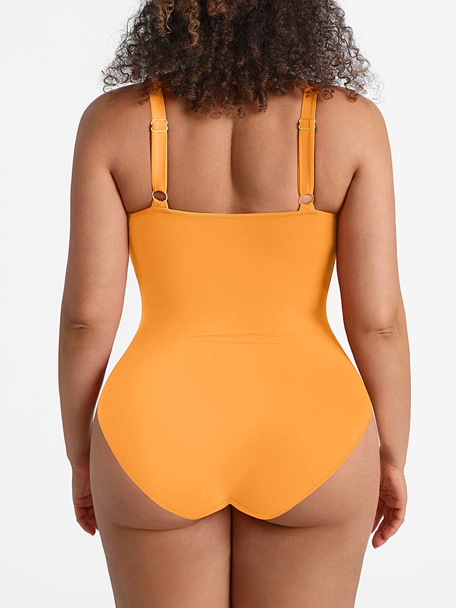 Waist Shaping Ruched One Piece Swimsuit - Eco Mesh Lining & Pads