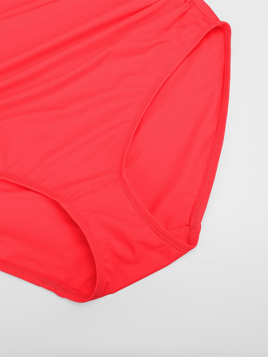 One Shoulder Ruched One Piece Swimsuit - Chest Support Swimwear
