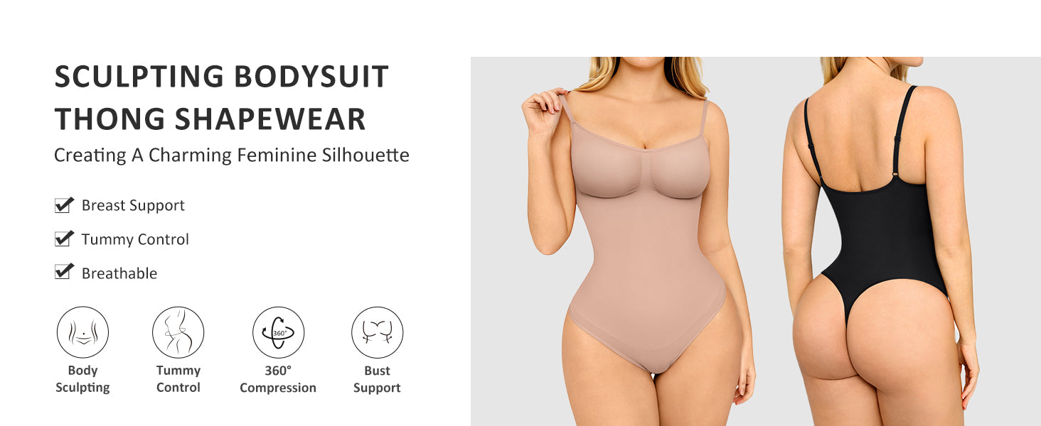 PowerSculpt™ Seamless Tummy Control Thong Bodysuit