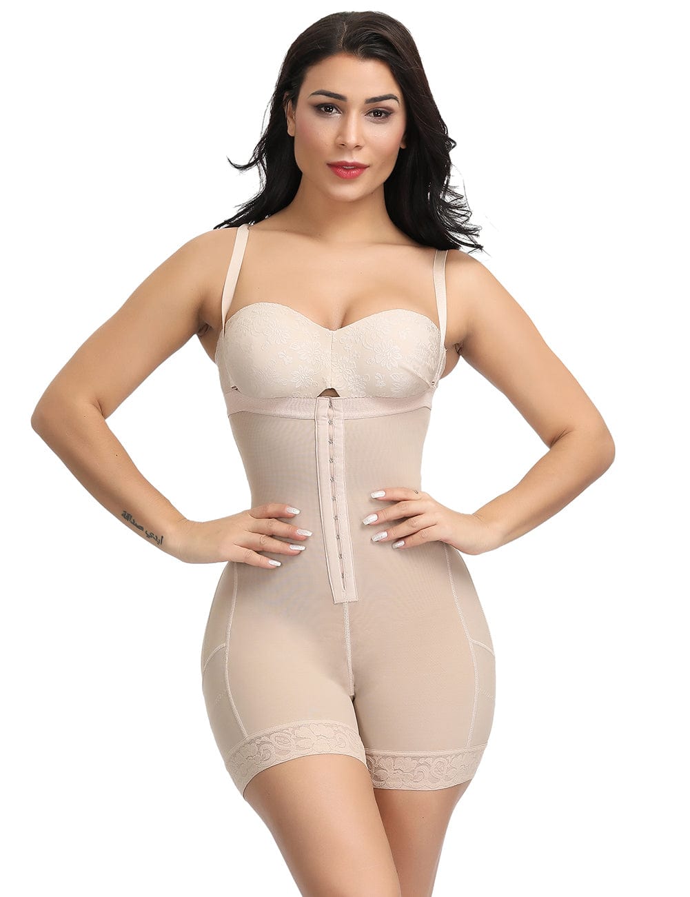 LuxxSlim Faja moldeadora de cuerpo con gancho frontal y cintura alta con control de barriga y levantamiento de glúteos