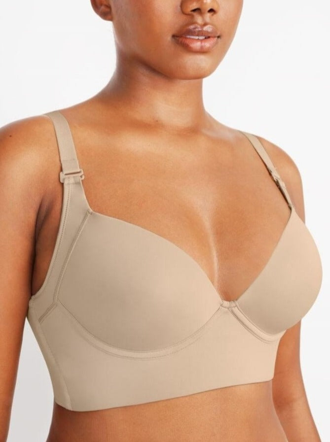 PowerSculpt® Adjustable Deep Cut Wireless Push Up Shaper Bra