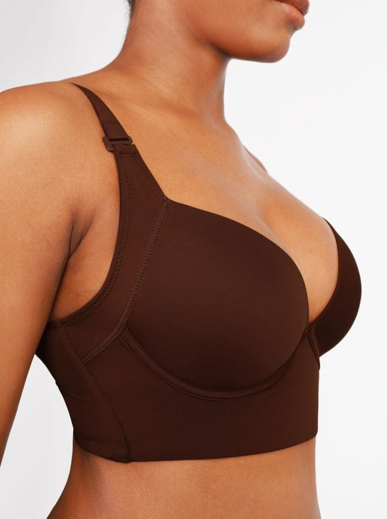 PowerSculpt® Adjustable Deep Cut Wireless Push Up Shaper Bra